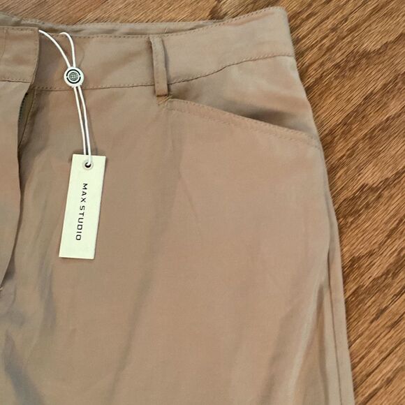 NWT Max Studio size 8 pants 85% rayon, 15%, polyester, side pockets, tan - Picture 5 of 13